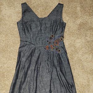 NWOT Anthropologie Tabitha Denim Gray Sheath Dress Sz 4